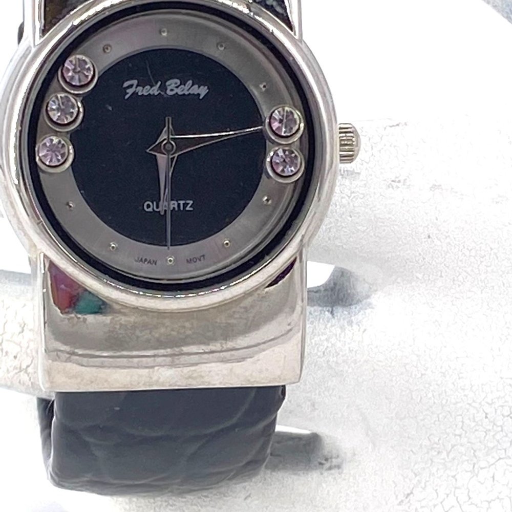 Watch Fred Belay Quartz Clamp Bangle Rhinestones under Crystal